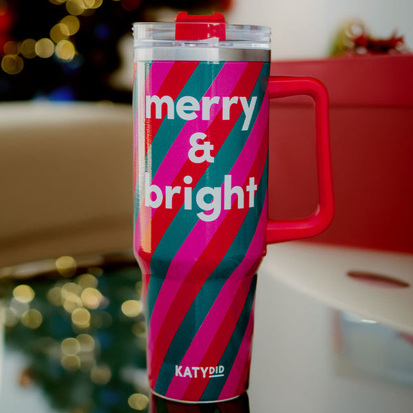 Merry & Bright Christmas 40 Oz Tumbler Cup – Enchanted Florist and