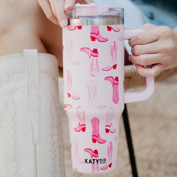 Crazy Flamingo Lady 40oz Stainless Steel Tumbler With Handle 