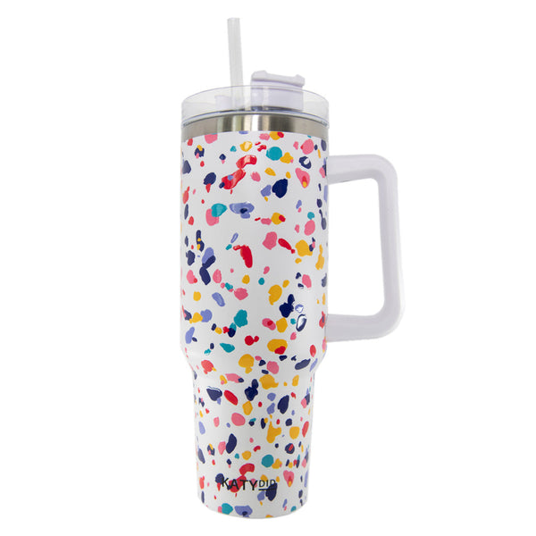 Confetti Rainbow Tumbler Cup 19oz Double Wall Plastic Tumbler With