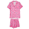 Pink Strawberry Print Wholesale Pajama Women