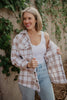 Tan/Cream Plaid Wholesale Shacket for Women