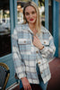 Blue/Gray Plaid Wholesale Shacket