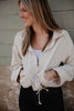 Beige Cropped CORDUROY Wholesale Cinched Shacket