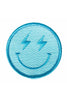 Turquoise Lightning Happy Face Hat PATCH (Set of 3)