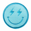 Turquoise Lightning Happy Face Hat PATCH (Set of 3)