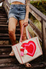 Beating Heart Chenille Wholesale Beach Tote Bag