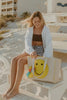 Happy Face Chenille Patch Wholesale Canvas Tote Bag