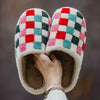 Christmas Multicolored Checkered Wholesale Cozy Slippers