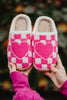 Hot Pink HEART CHECKER Wholesale Slippers Shoes