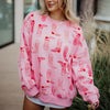 Light Pink Western Boots Printed All Over Wholesale Sweatshirt