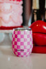 Pink Checker Wholesale Stemless Wine Tumbler