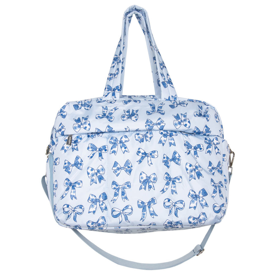 Light Blue Toile Coquette Bows Wholesale Classic Weekender