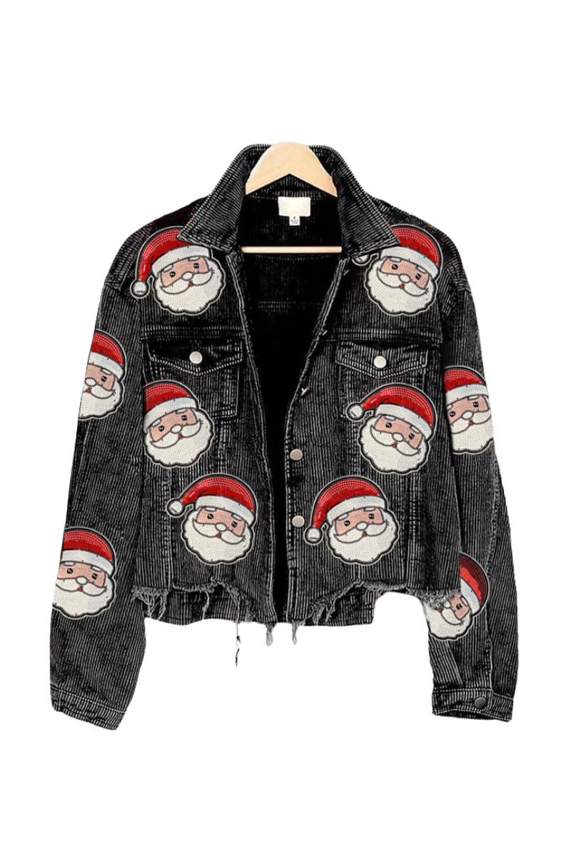 Sequin SANTA Wholesale Cropped CORDUROY Shacket