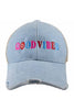 Happy Good Vibes Trucker Wholesale Denim Hat