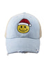 Santa Happy Face Women's Denim Wholesale Trucker Hat