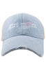 Girl Mom (Pink Heart) Denim Trucker Wholesale Hat