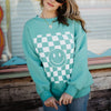 Checker Happy Face Wholesale Sweatshirt