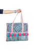 Turquoise and Pink Diamond Wholesale Beach Tote