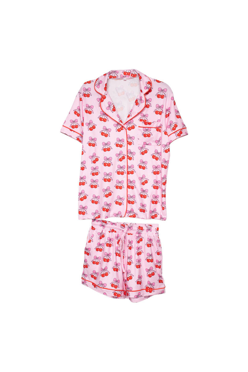 Cherry Bow Repeat Wholesale Pajama Loungewear