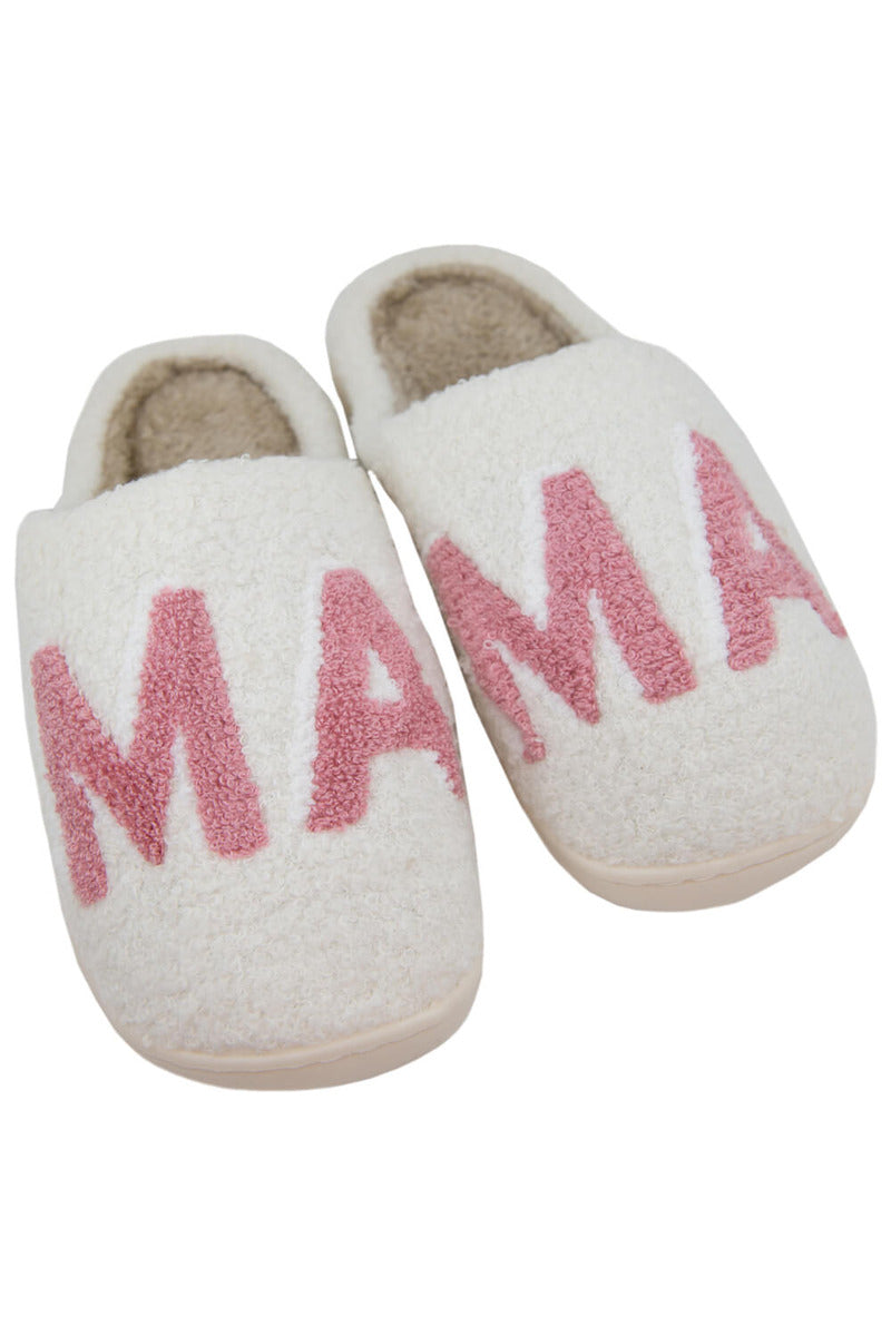 Pink MAMA Wholesale Fuzzy Slippers