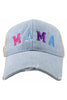 MAMA (Multicolored) Denim Wholesale Trucker Hat