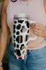 Black/White Cow Print Stainless Steel Tumbler