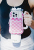 Pink Checker Wholesale Tumbler Zipper Pouch