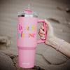 Light Pink Beach Please Wholesale Tumbler Cup w/ Handle