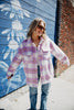 Purple Plaid Checker Women's Wholesale Shacket