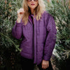 Purple QUILTED SQUARES Wholesale Zipper Jacket