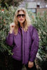 Purple QUILTED SQUARES Wholesale Zipper Jacket