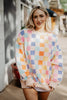 Retro Multicolored Checkered Printed All Over Wholesale Sweatshirt