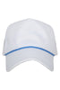 White Wholesale Fabric Trucker Hat with Light Blue Rope