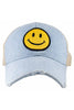 Yellow Happy Face Wholesale Denim Trucker Hat