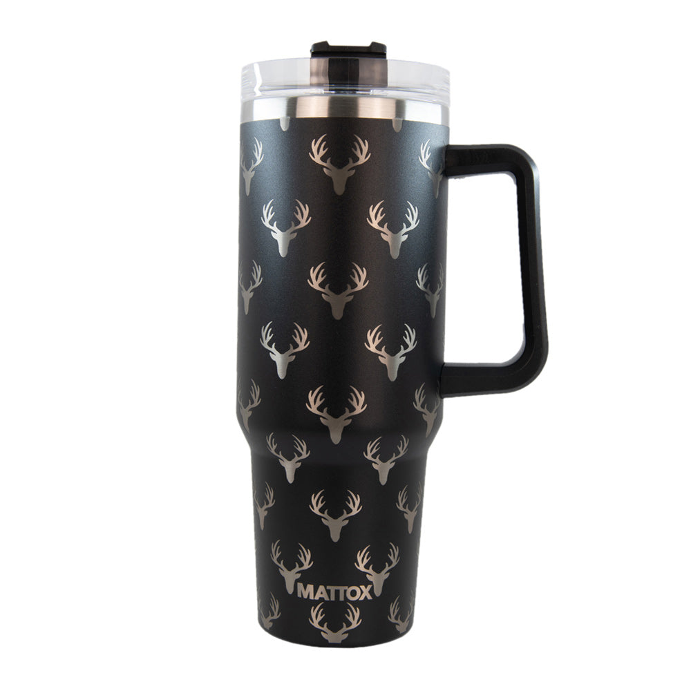 40 Oz Western Cow Print Tumbler With Handle 