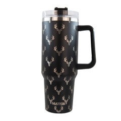 Deer Black Tumbler Cup with Handle