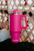 Hot Pink 40 Oz Tumbler Cup with Handle