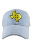 Texas Shaped Happy Face Wholesale Denim Trucker Hat