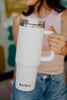 White 40 Oz Tumbler Cup with Handle