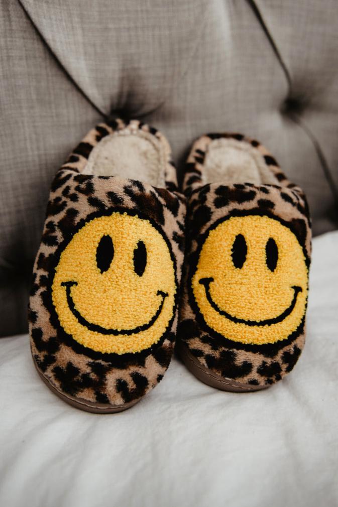 Leopard Wholesale Happy Face Slippers