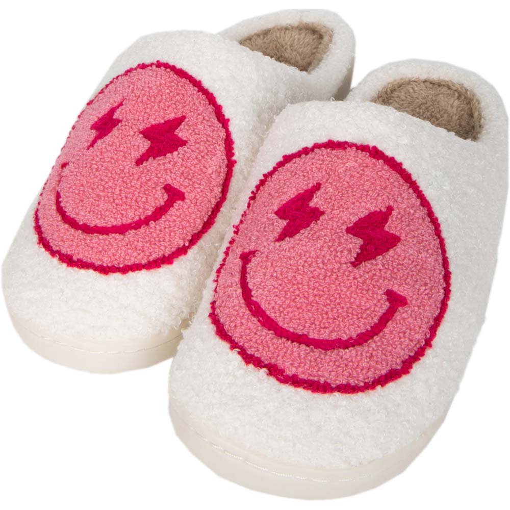 https://www.katydidwholesale.com/cdn/shop/products/smiley-face-slippers-lightning-eyes-hot-pink_2048x.jpg?v=1634146088