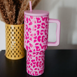 32 shops oz. Slim Neon and Leopard Funny Tumbler * SPLOOSH* 90's Inspired Archer Inspired Stainless Steel Hot/Cold